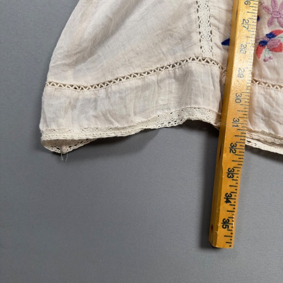 Umgee Ivory Embroidered Boho Dress S Cottagecore Floral Lace Gauze - Picture 8 of 8